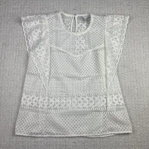 Collective Concepts Womens White / transparent Sleeveless Blouse Size S